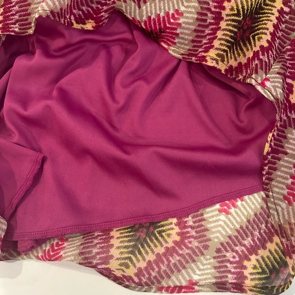 🎄Hello Miss  Abstract One Shoulder Pink Geo Pattern Dress SZ L - Picture 7 of 8